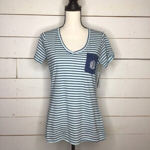 New Columbia PFG Monogram Tee, Short Sleeve Blue